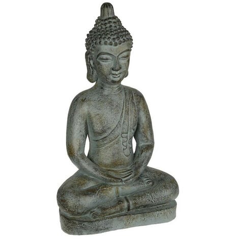 Statue Bouddha assis Yazu grand modèle Atmosphera - Gris