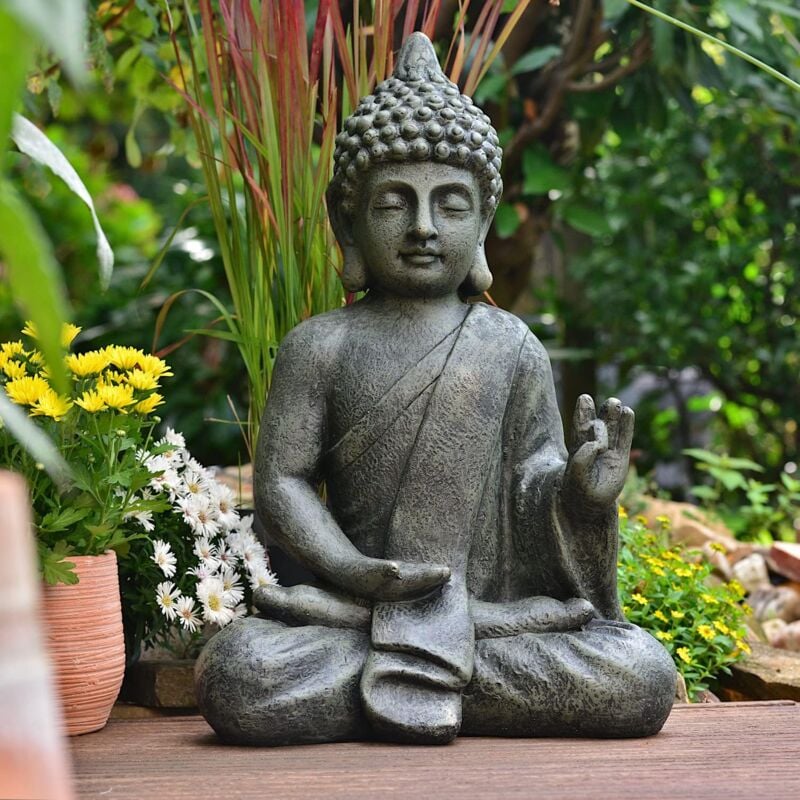 Statue Bouddha Bouddha Statuette Chinois 52cm décoration pour intérieur extérieur Jardin Zen