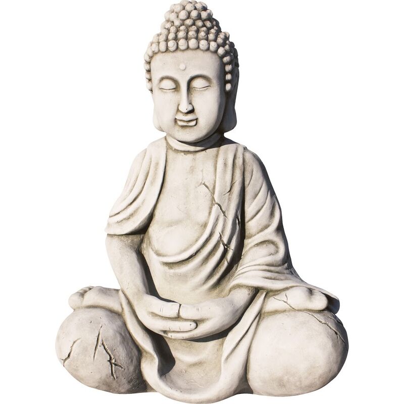 Anaparra - Statue Bouddha éclairage 49cm. Pierre reconstituée