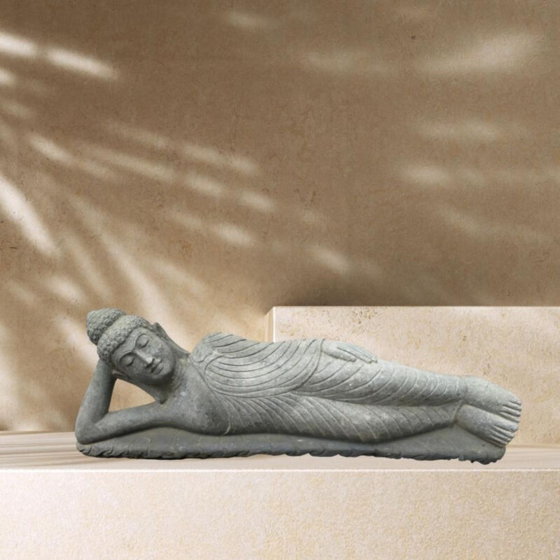 Wanda Collection - Statue bouddha couché en pierre naturelle 150cm