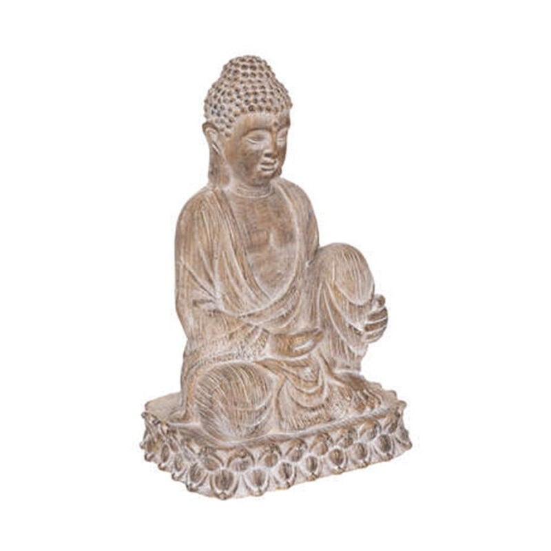 Statue Bouddha Déco 'Effet Bois' 67cm Beige Lin