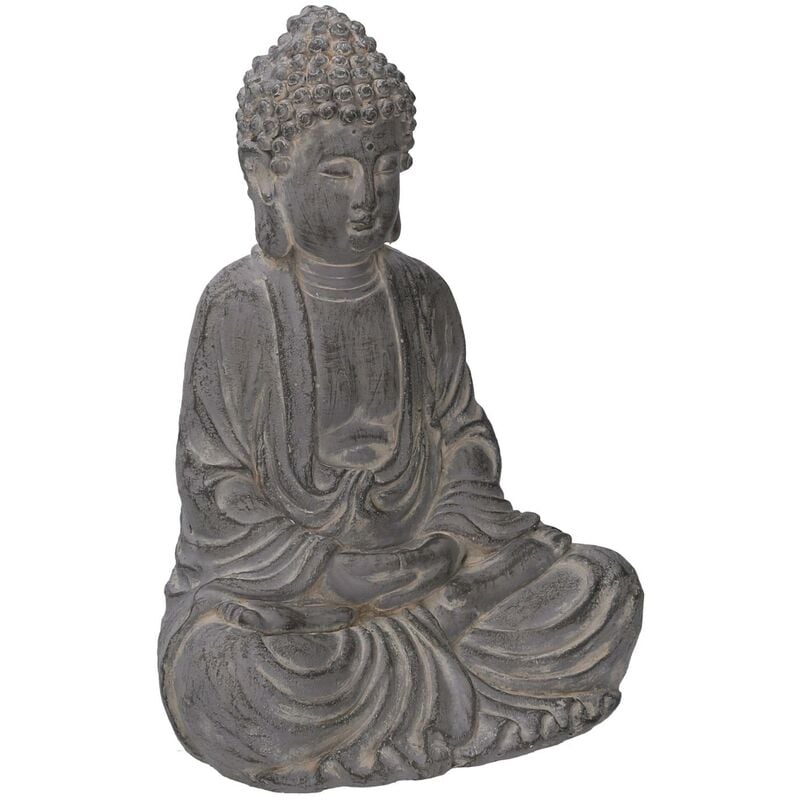 Webmarketpoint - Statue Bouddha en résine grise 27x20x39cm
