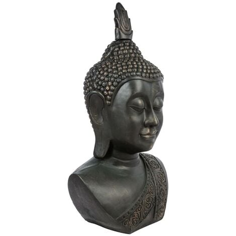 Statue Bouddha noir H113cm - Atmosphera créateur d'intérieur - Noir