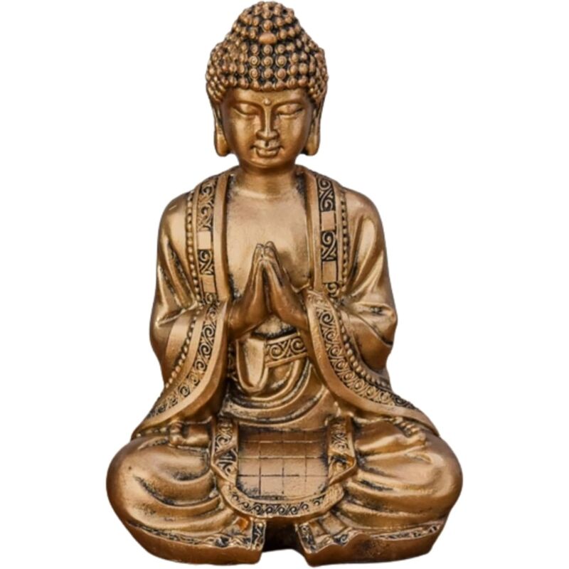 Statue Bouddha Or Méditation – Statuette Décoration Zen et Feng Shui – Apporte de la Spiritualité à Votre Intérieur et Une Ambiance Relaxante –
