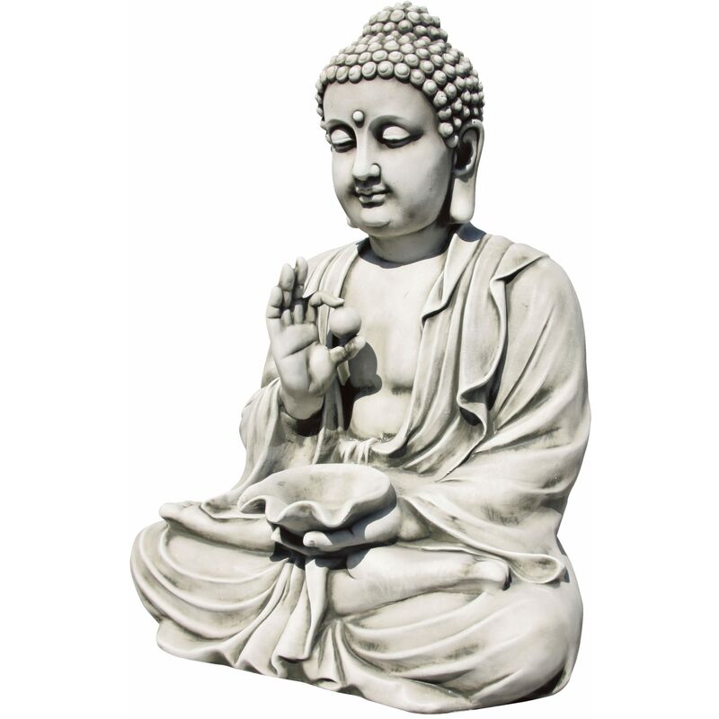 Anaparra - Statue Bouddha prospérité 64cm. Pierre reconstituée Couleur Moss