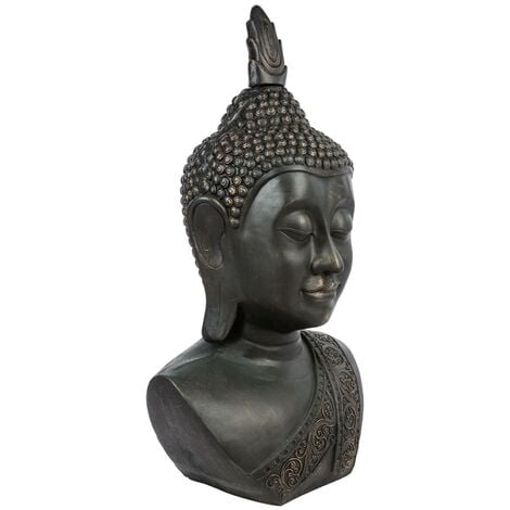 Statue Buddha - schwarz H 113 cm - Atmosphera créateur d'intérieur