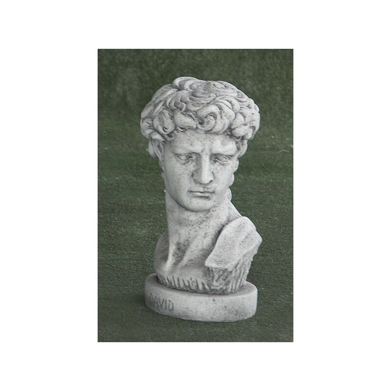 Anaparra - Statue Buste classique en pierre reconstituée David 18x33cm.