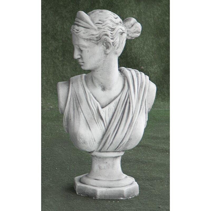 Anaparra - Statue Buste classique en pierre reconstituée Diana 20x54cm.