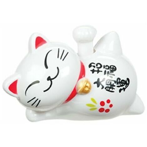 Statue Chat Japonais Chat Porte Bonheur Feng Shui Energie Solaire Décoration pour Voiture Maison Bureau