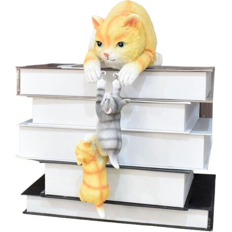 Statue Chat Statue Animale Drôle de Chat Ornement en Résine Accessoires De