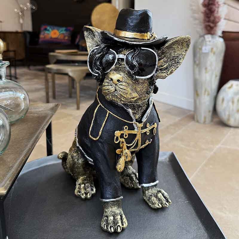 Statue chien Jackson polyrésine 23x17x33cm