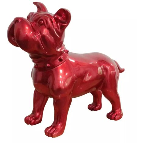 Statue chien staffordshire bull terrier rouge laqué H48 cm - SILVA