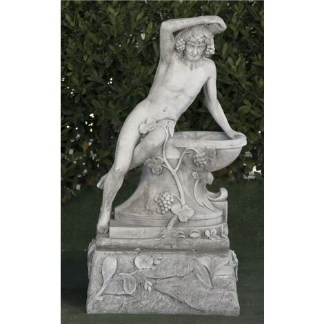 Statue classique en pierre reconstituée Bacchus de Jardin 58x38x105cm. - Peana 60x40x28cm.