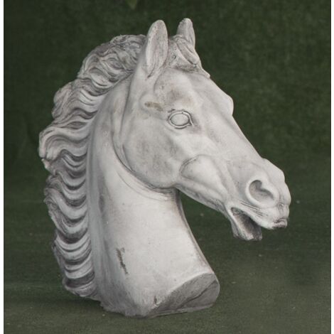 Statue classique en pierre reconstituée Cheval 27x32x85cm.