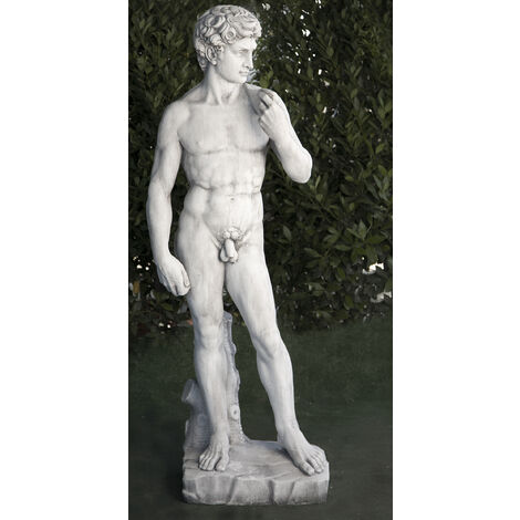 Statue classique en pierre reconstituée David 52x42x170cm.
