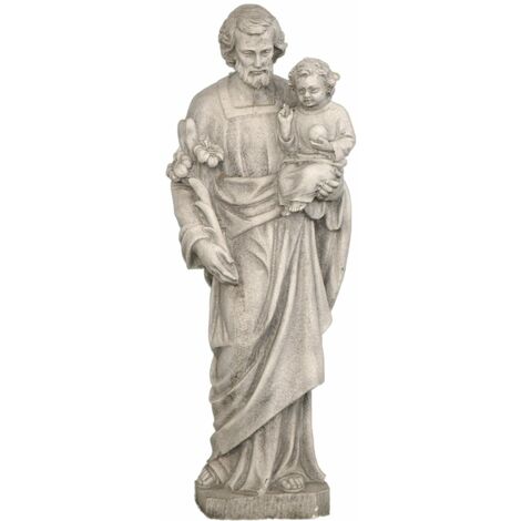 Statue classique en pierre reconstituée Saint Joseph 22x22x80cm.
