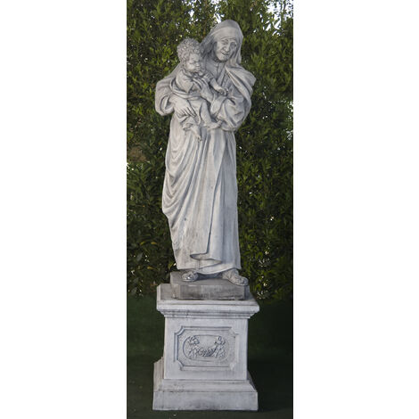 Statue classique en pierre reconstituée Sainte Thérèse de Calcutta 46x50x165cm. Peana 60x60x63cm.