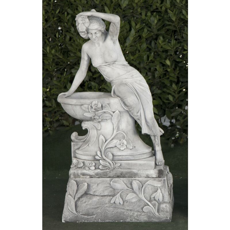 Anaparra - Statue classique en pierre reconstituée Vénus de Jardin 58x38x105cm.cm. - Peana 60x40x28cm.