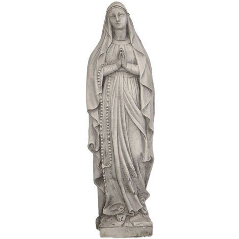 Statue classique en pierre reconstituée Vierge de Lourdes 18x17x85cm.