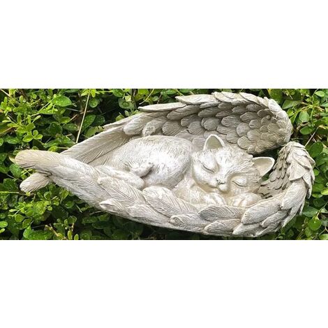 Statue commémorative en forme d'ange de chat commémorant notre bébé en fourrure perdue, les figurines de chat sont placées dans le jardin extérieur ou la pierre tombale