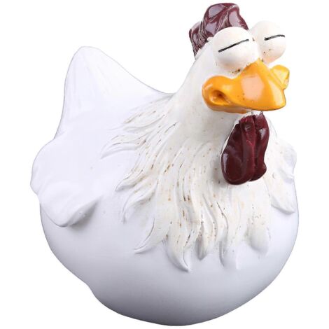 Statue Coq en Résine, Figurine Animale Sculpture Décorative Artisanat pour Décoration Intérieur Extérieur Jardin Clôture Maison - C