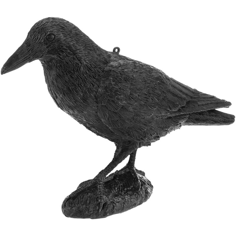 Statue corbeau avec socle pour effrayer les oiseaux 16 x 45 cm