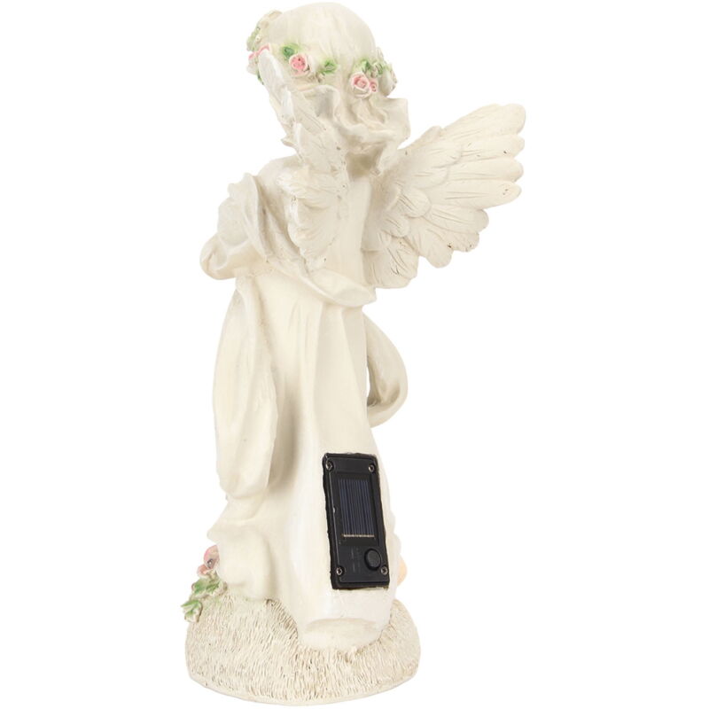Statue d'ange solaire en résine, sculpture d'extérieur, ornement avec veilleuse pour jardin, cour, pelouse