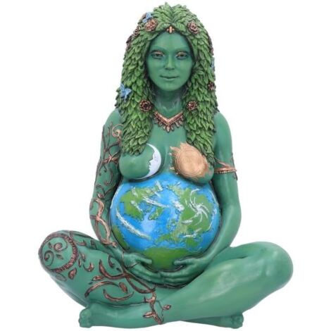 Statue d'art Gaia en résine peinte, Terre Mère Naturelle, 30 cm, décoration éthérée, figurine artistique pour intérieur et jardin