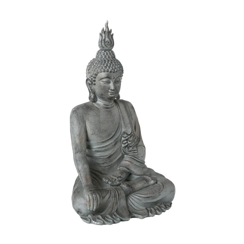 Atmosphera - Statue Déco Bouddha Assis 106cm Gris