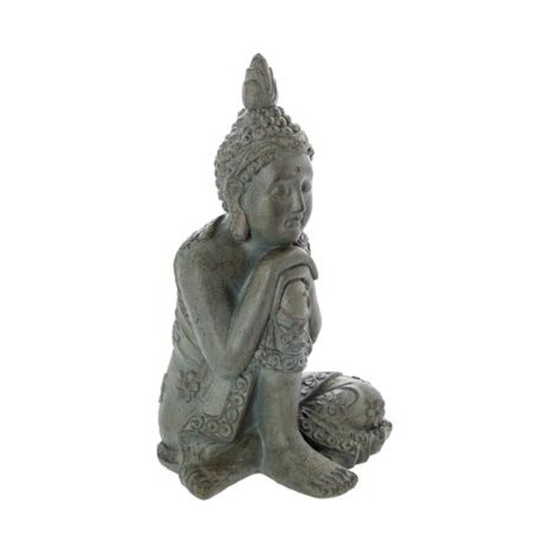 Atmosphera - Statue Déco Bouddha Assis 55cm Gris