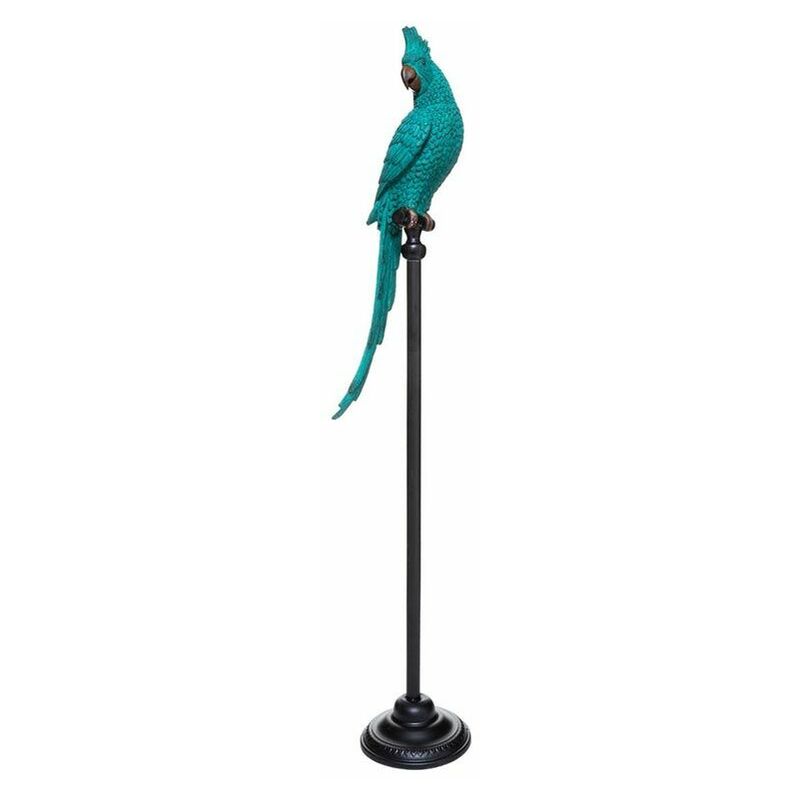 Statue Déco Oiseau Perroquet 117cm Bleu
