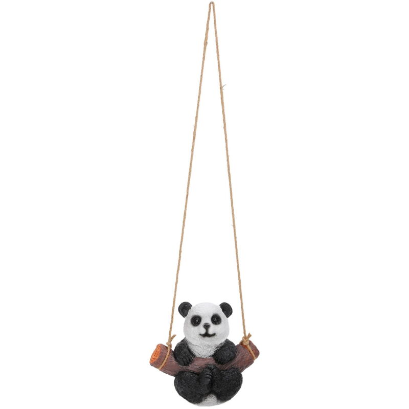 Statue de balançoire panda en résine pour jardin, extérieur, pour patio, cour, pelouse, maison, bureau