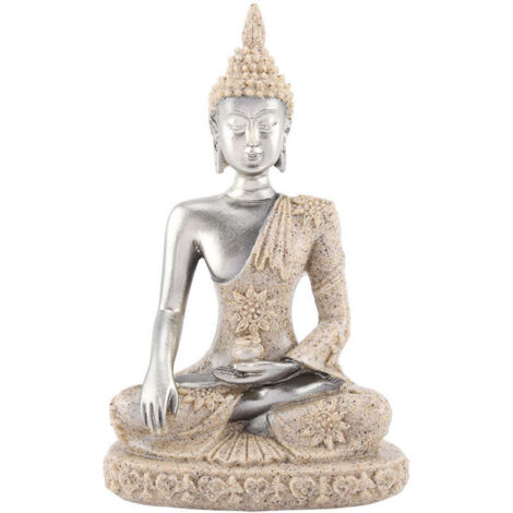 Statue de Bouddha assis en méditation sculptant une figurine artisanale pour la décoration de la maison ornement de table (1)