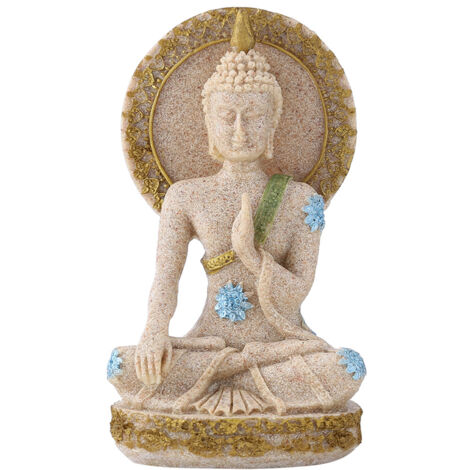 Statue de bouddha en grès Fengshui, décoration d'htel et de maison, cadeau d'ornement