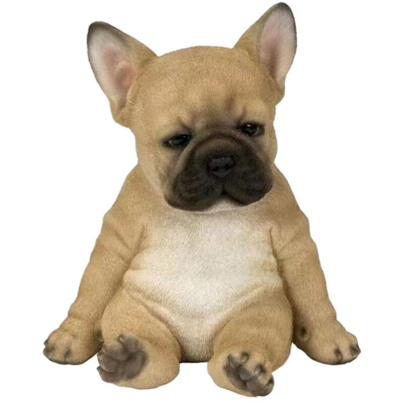 Statue de décoration, Ornement de pelouse de Chiot, Ornement de résine de Figurine de Chien de Statue de Bouledogue français pour Le décor extérieur