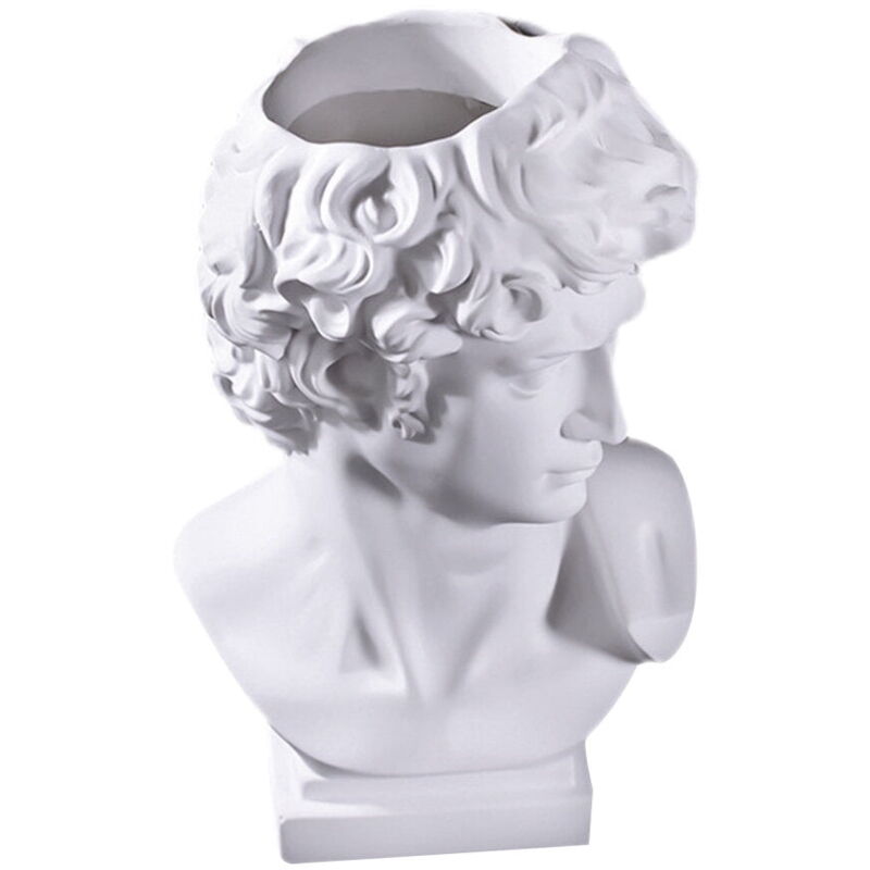 Feiyue - Statue de buste en résine Sculpture de penseur abstrait Figurine de sculpture minimaliste Support de fleur de bureau Arrangement floral