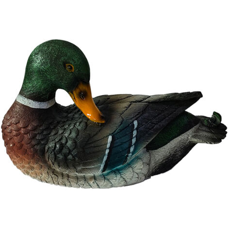 Statue de Canard Mandarin en Résine pour Décor de Piscine/Pond Jardin - Décoratif pour Étang, Aquarium, Bureau (20x10x10cm, 105g) - Ornement Intérieur/Extérieur Cadeau Écologique