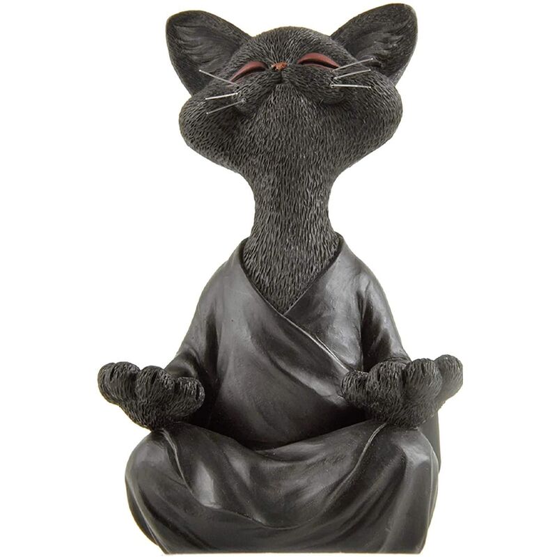Supermarket - Statue de chat bouddha Zen et heureux en meditation, idéale pour la décoration intérieure et extérieure maison et jardin |Magnifique