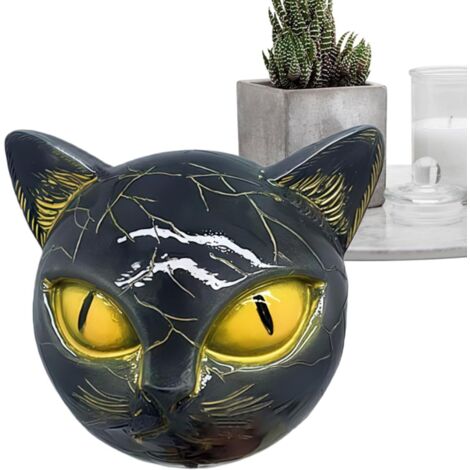 Statue de Chat - Décor d'Intérieur Figurines de Chats aux Yeux Dorés -