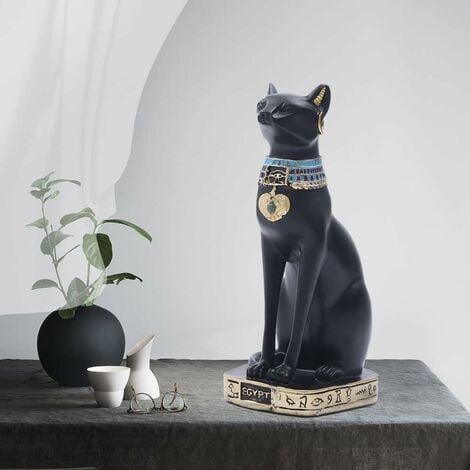 Sculpture chat noir égyptien - Nos chats égyptiens - Déco Statue