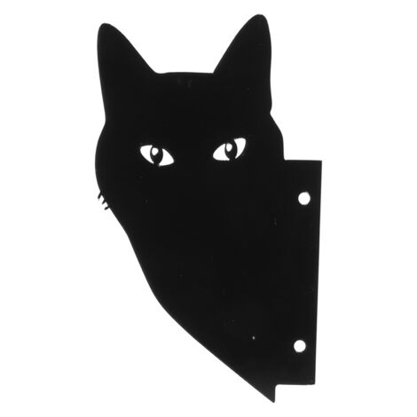 Statue de Chat en Acrylique pour Jardin - Éloigne les Nuisibles, Décor Extérieur Noir