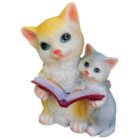 Statue de chat solaire lumineuse, décoration de jardin extérieur, lampe de paysage pour cour et terrasse, ornement de jardin lumineux.