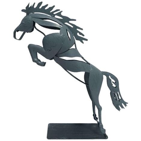 Statue de cheval debout réaliste, faite à la main, pour décoration de bureau.