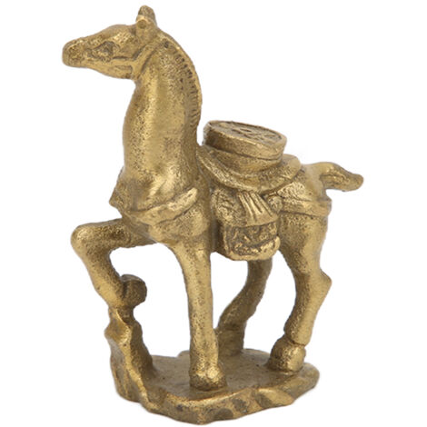 Statue de Cheval en Cuivre Vintage, Décoration Élégante pour Bureau et Salon, Artisanat Durable