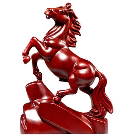 Statue de cheval rouge pour le Nouvel An chinois 2026, sculpture d'animal du zodiaque Feng Shui pour la richesse et la chance, décoration pour la maison ou le bureau
