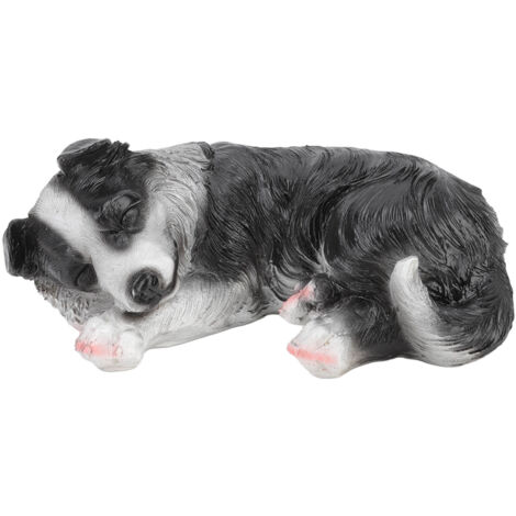 Statue de chiot en résine synthétique imperméable, représentant un Border Collie, pour la décoration de jardin ou d'extérieur.