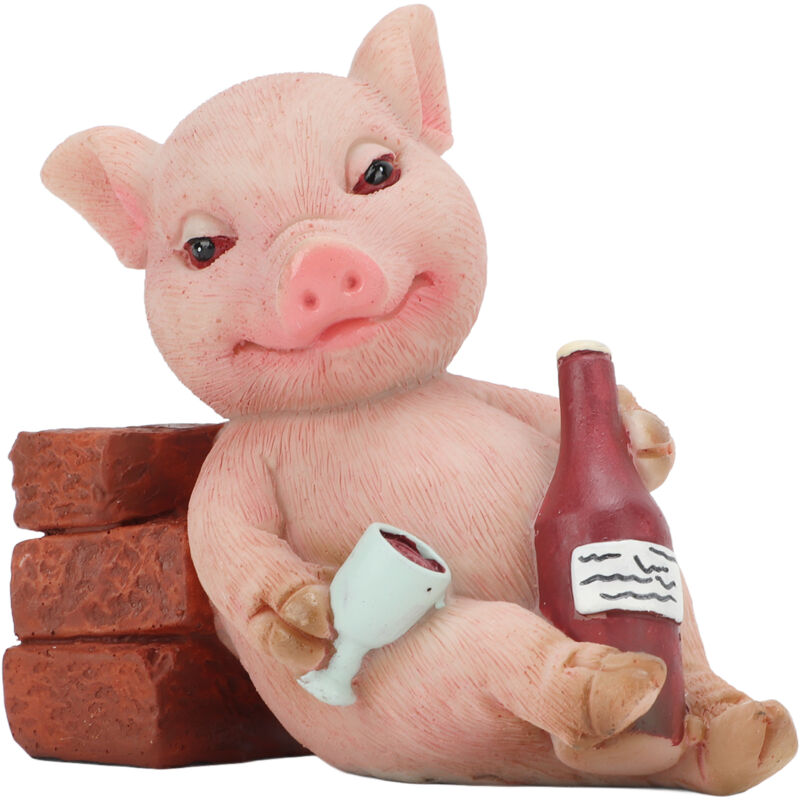Statue de cochon en résine, Style rétro, peinte à la main, Figurine animale décorative vive et mignonne pour la décoration de l'espace