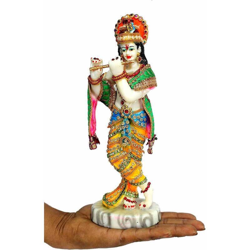 Statue de Dieu Murti en résine - Dieu Gopal - Dieu de Krishna - 27,9 cm - Multicolore