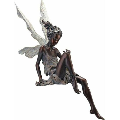 Statue de fée assise ornement de jardin résine artisanat aménagement paysager cour décoration parc cadeau pelouse