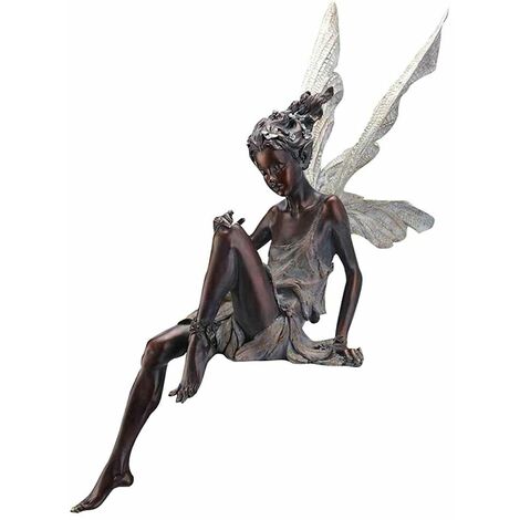 Fleur Fée Décoration Solaire Résine Jardin Statue Énergie Solaire Sculpture Extérieure - Statue